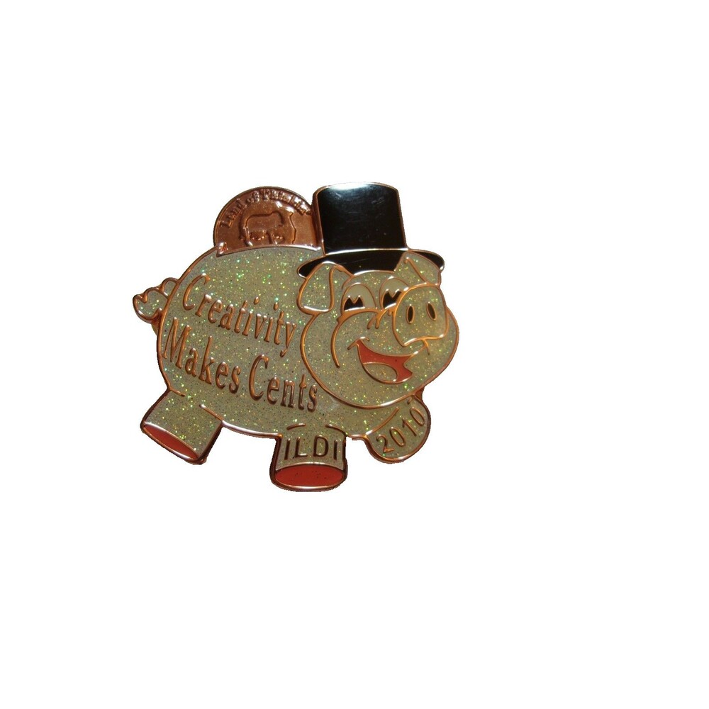 Creatives Pin Brooch Creative Makes Cents Pig Piggy Bank Two Pin Backs Enamel